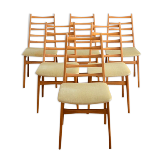 Suite of 6 vintage chairs 1960s