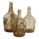 Antique brown demijohns (circa 1920). 3-piece set #13