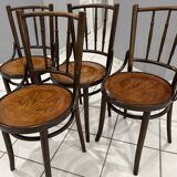 Set of 4 bentwood bistro chairs from the 1930s