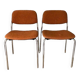 Pair of vintage Eurosit chairs, chrome and tweed, 1970s