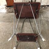 Old Double Tray Harness Wood + Feet Metal Curved Vintage