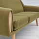 1970s, Danish 3-seater sofa, original very good condition, green furniture fabric, oak