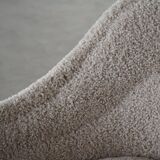 Antique Danish sculptural chaise longue from the 19th century, reupholstered in lambswool.