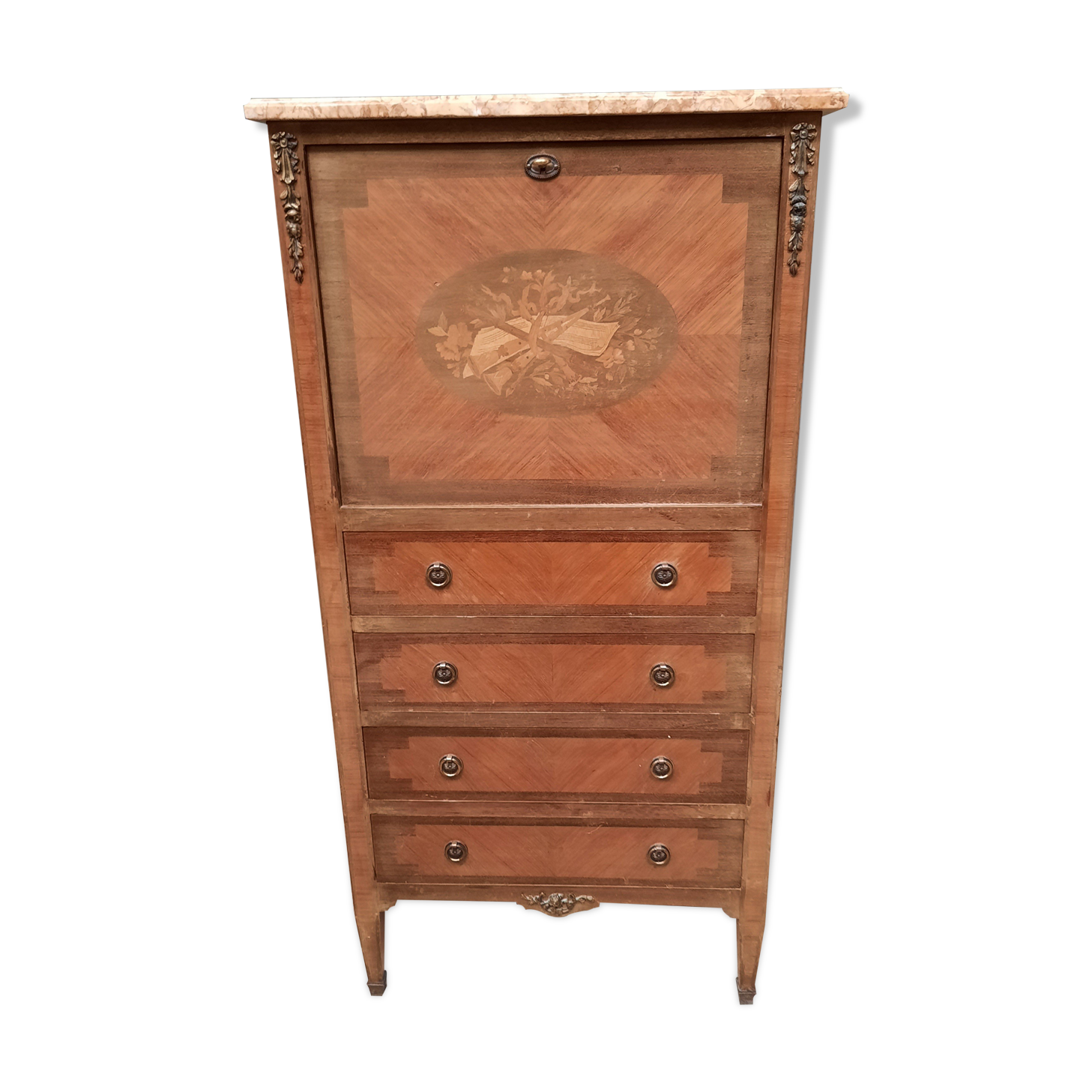 Secretaire en Marquetterie de style Louis XVI