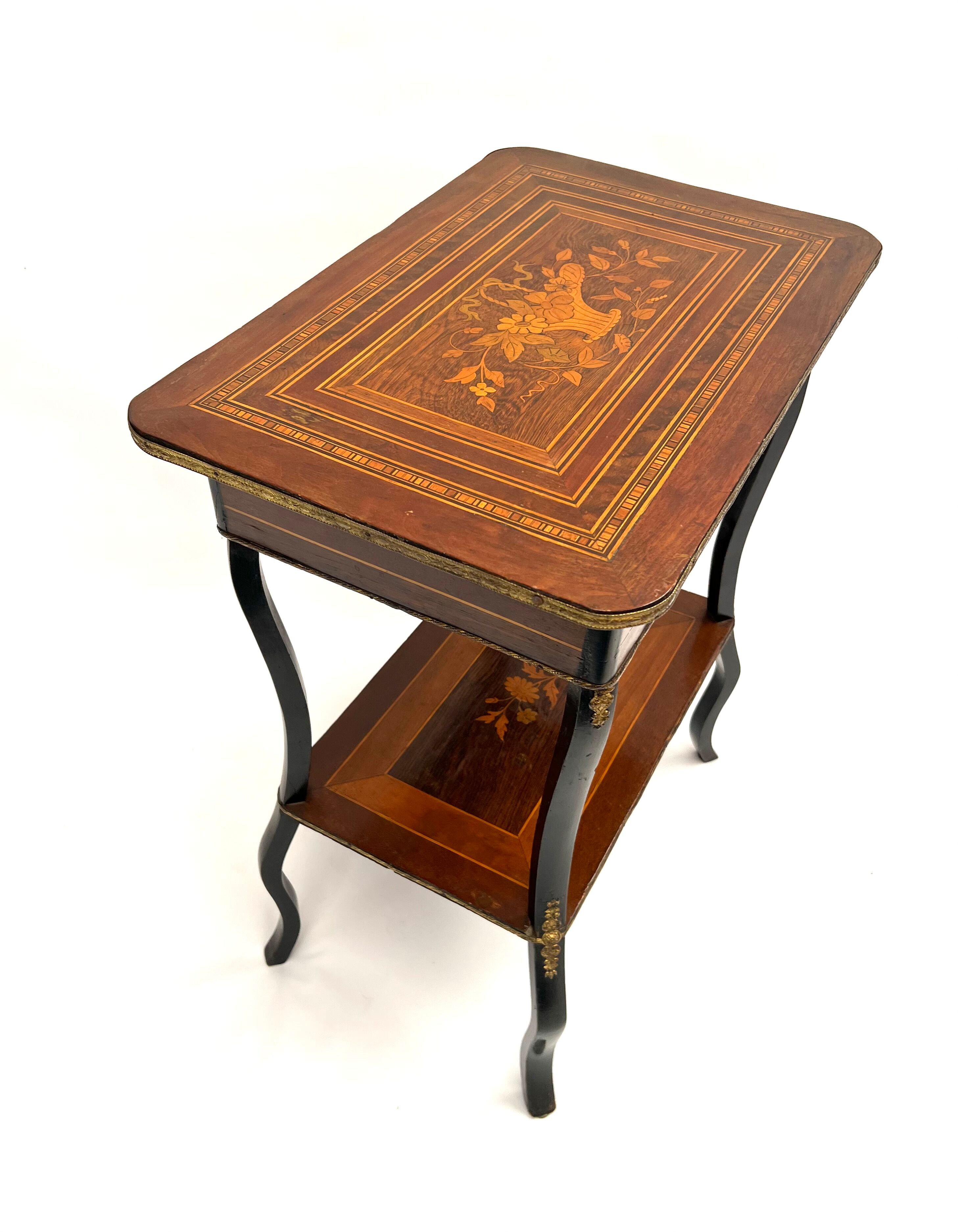 Side table with Napoleon III marquetry