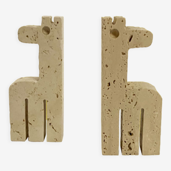 Travertine giraffes by Enzo Mari for Fratelli Mannelli, 70s