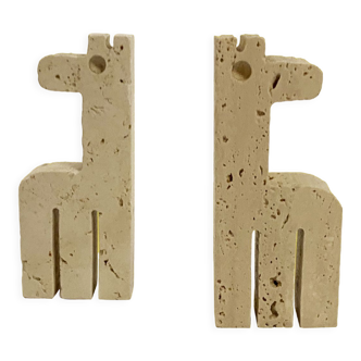 Travertine giraffes by Enzo Mari for Fratelli Mannelli, 70s