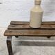 Antique iron and wood footrest