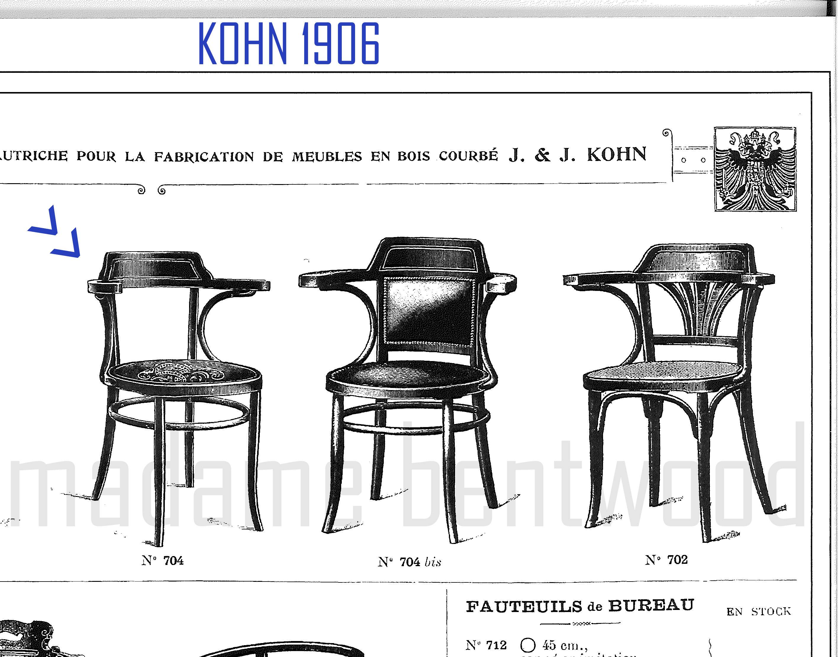 J&J KOHN Bistro Style Office Chair Circa 1910