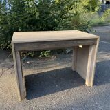 Desk in cream and blue patinated pine