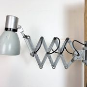 Industrial Grey Scissor Wall Lamp, 1960s