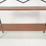 Italian free standing teak shelving unit, 1950