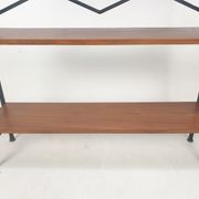 Italian free standing teak shelving unit, 1950