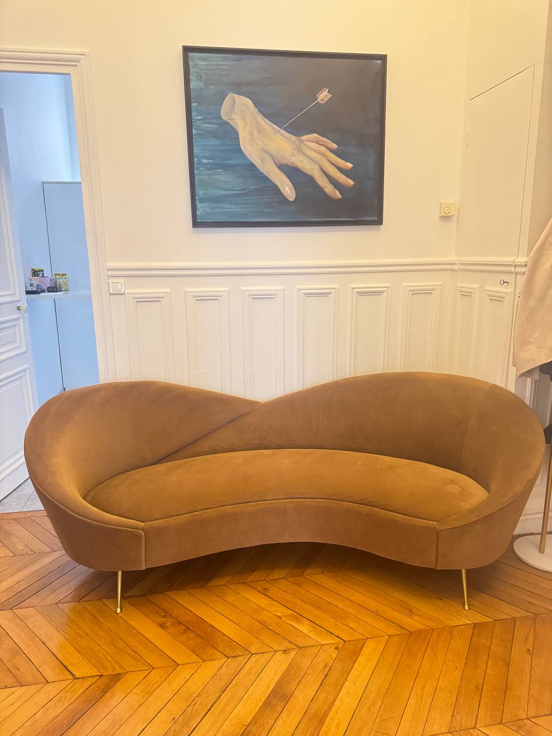 Canapé Night Fever 3 Places Kare Design Velours Marron.