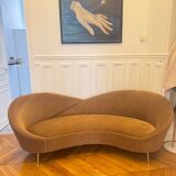 Canapé Night Fever 3 Places Kare Design Velours Marron.