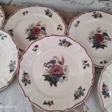 Set of 7 dessert plates in Sarreguemines earthenware model Agreste