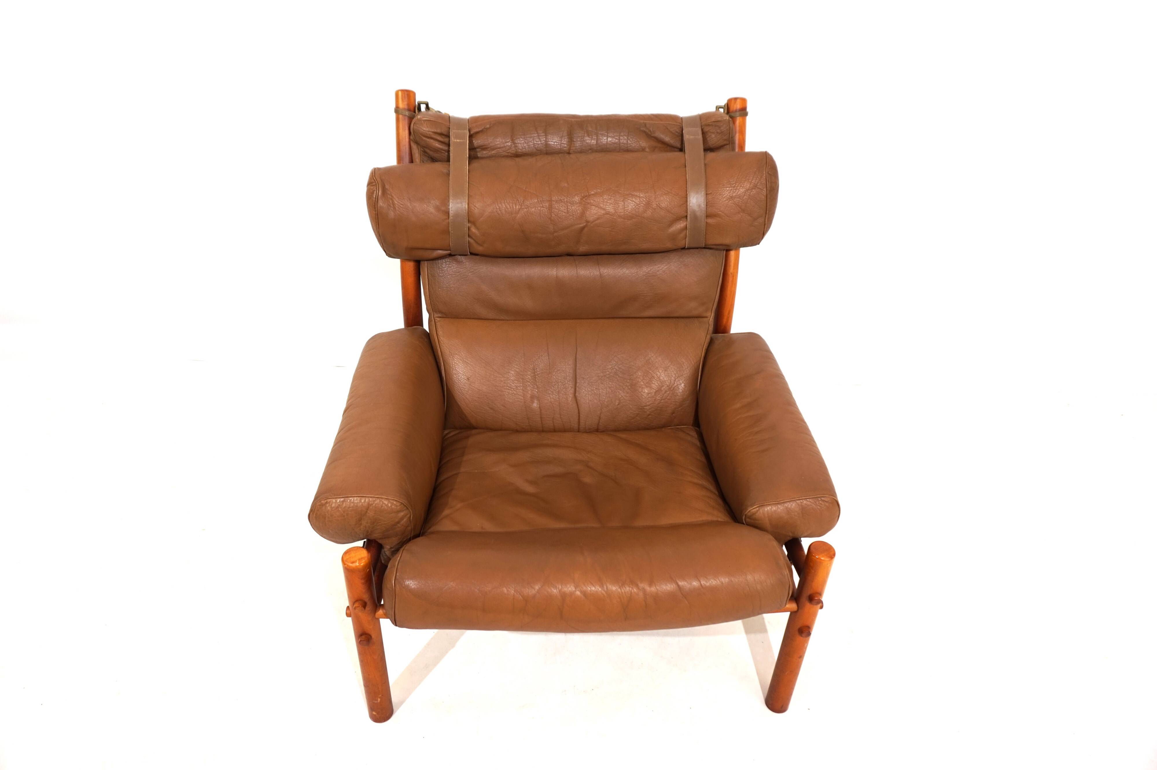 Arne Norell Inca chair with ottoman for Norell AB