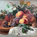 Tableau HSP "Composition aux fruits" XIX°/XX° siècle signé