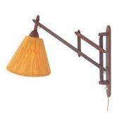 Scandinavian Teak and Hemp Scissors Wall Lamp by Ib Fabiansen for Fog & Mørup, 1950s