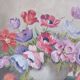 Tableau bouquet d’anémones, huile signée Savary
