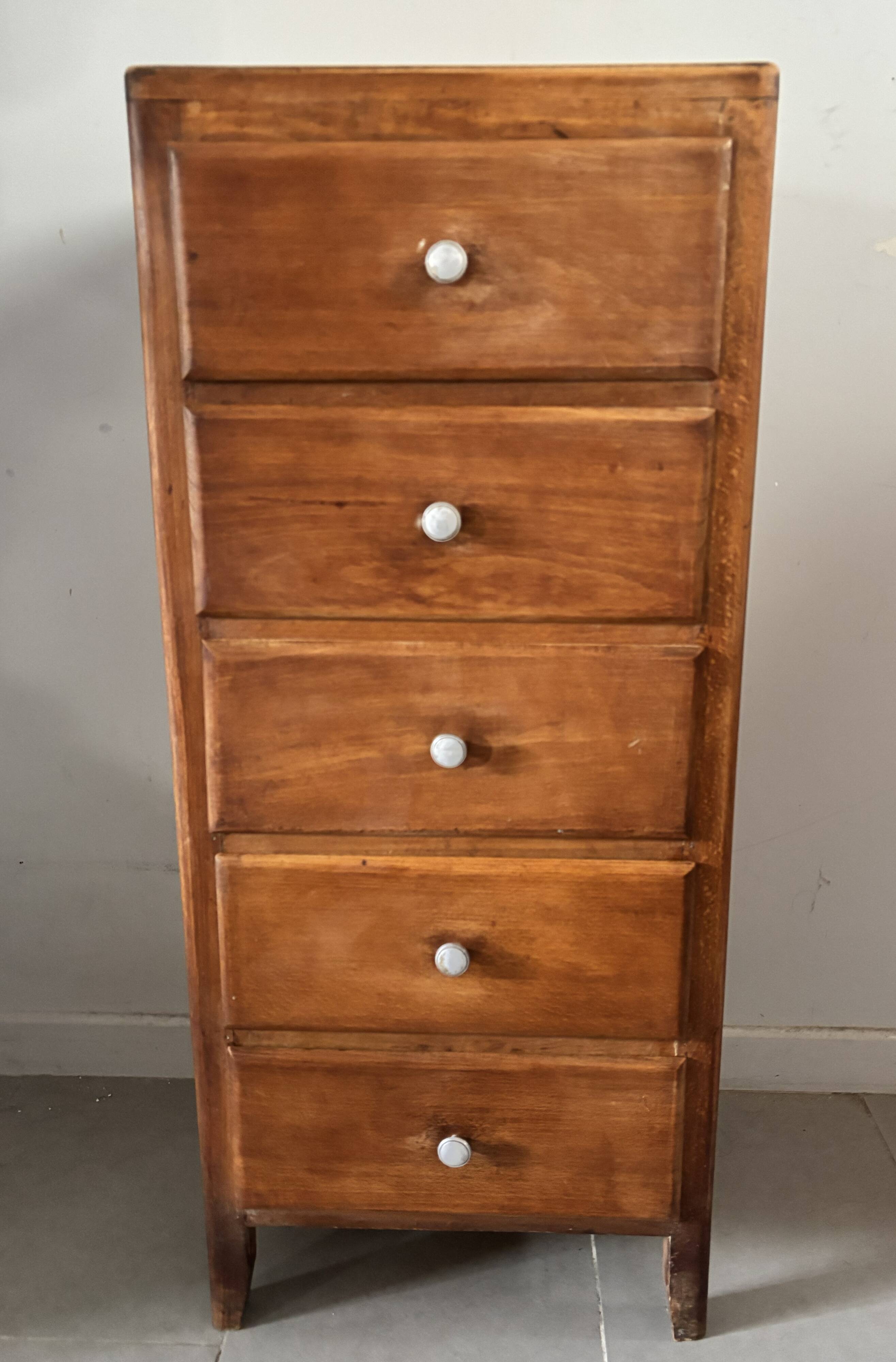 Vintage 1960s oak chest of drawers