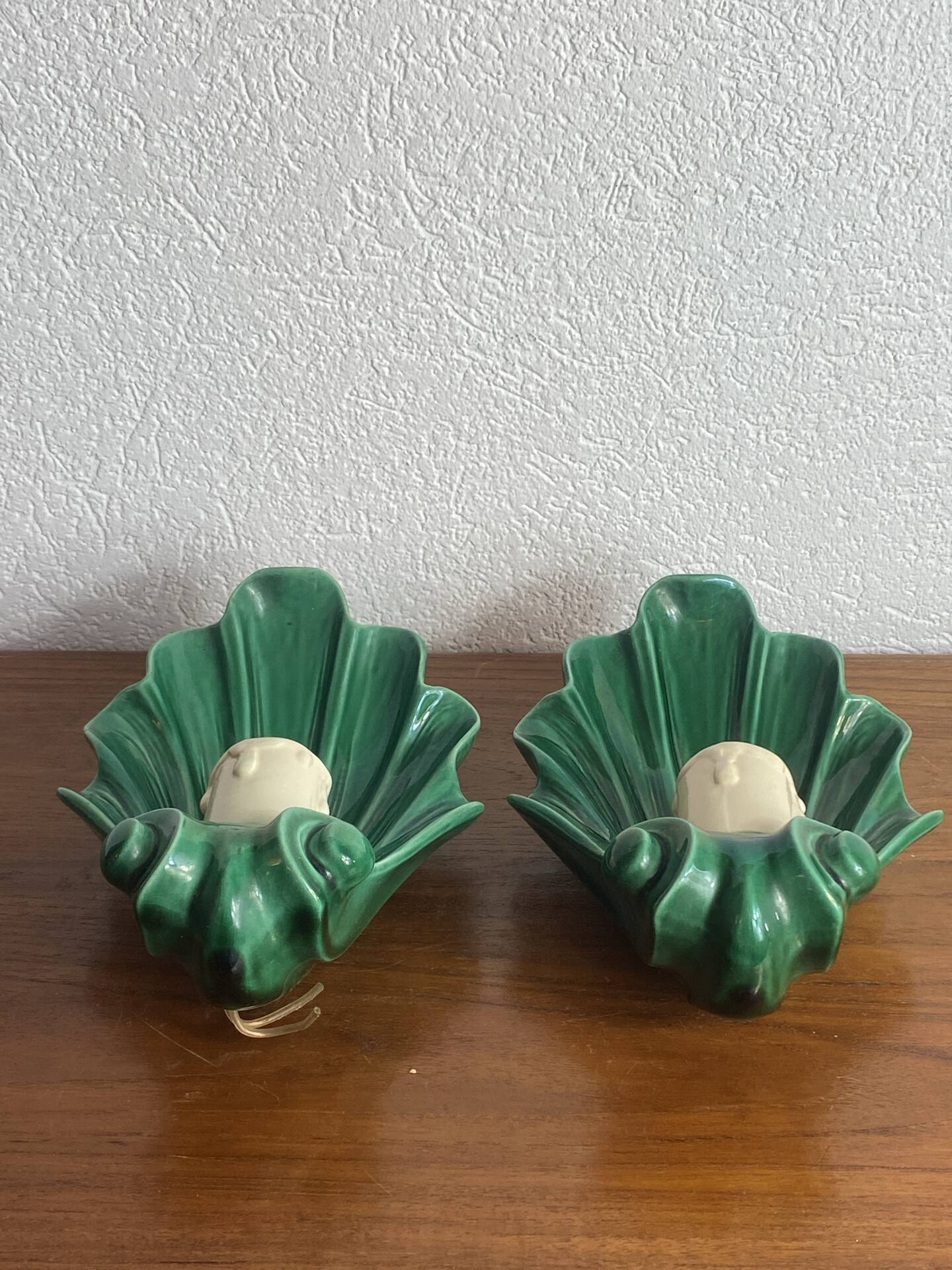 Ceramic shell wall sconces
