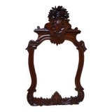 Antique Baroque Wall Mirror in Carved Mahogany