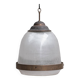 Large Two Part Holophane Style Mid-Century Pendant Light