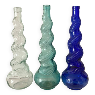 Vintage twisted Italian Empoli bottles