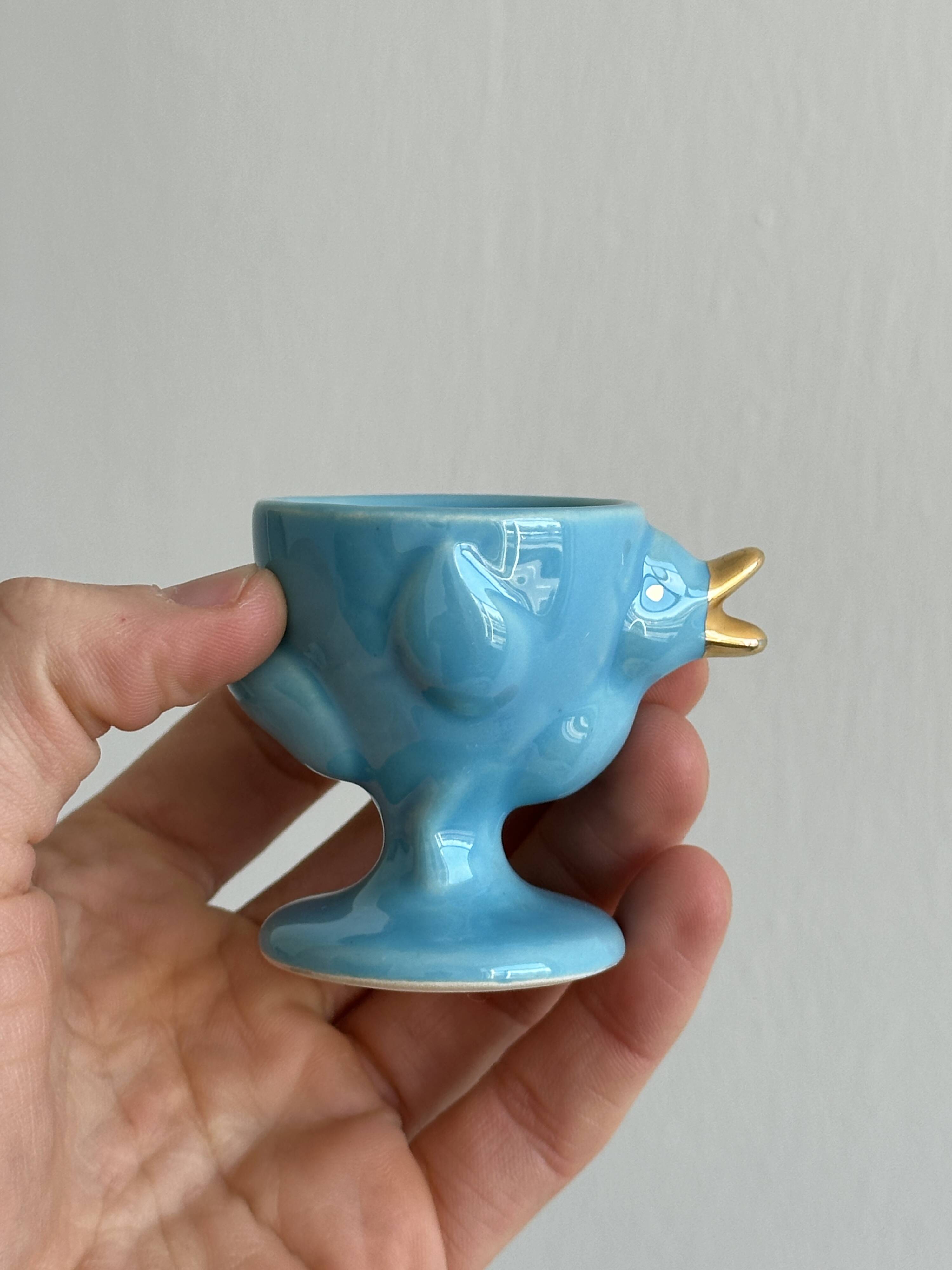 Ceramic egg cup duo