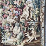 Handmade aubusson vintage tapestry 116x149 cm