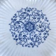 Sarreguemines ironstone dessert plates, "Embroidery" model