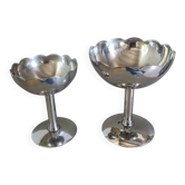 2 stainless steel ice cream cups