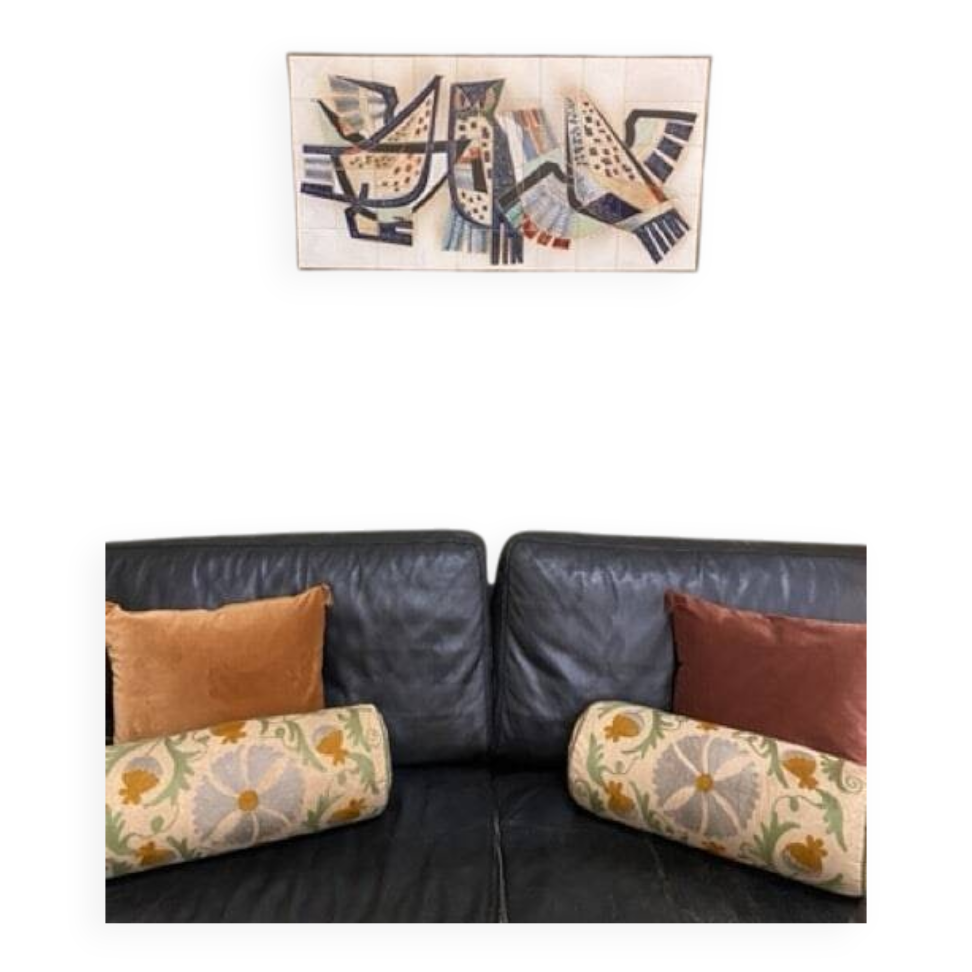 Wall panel, modernist ceramic signed Sinclair (from Hendrickx), 1950/60