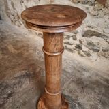 Ancient French pedestal in elm – Stand from the early 1900s