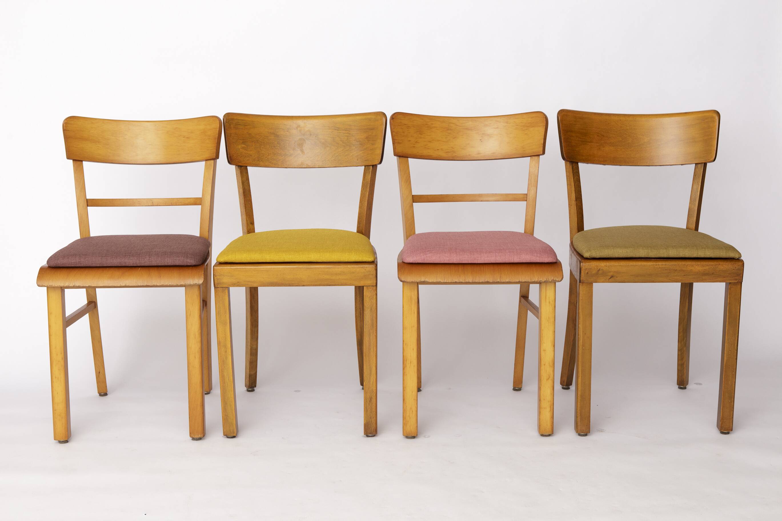 Set of 6 Vintage German Dining Chairs, 1950s–1960s | Beech Wood Frames