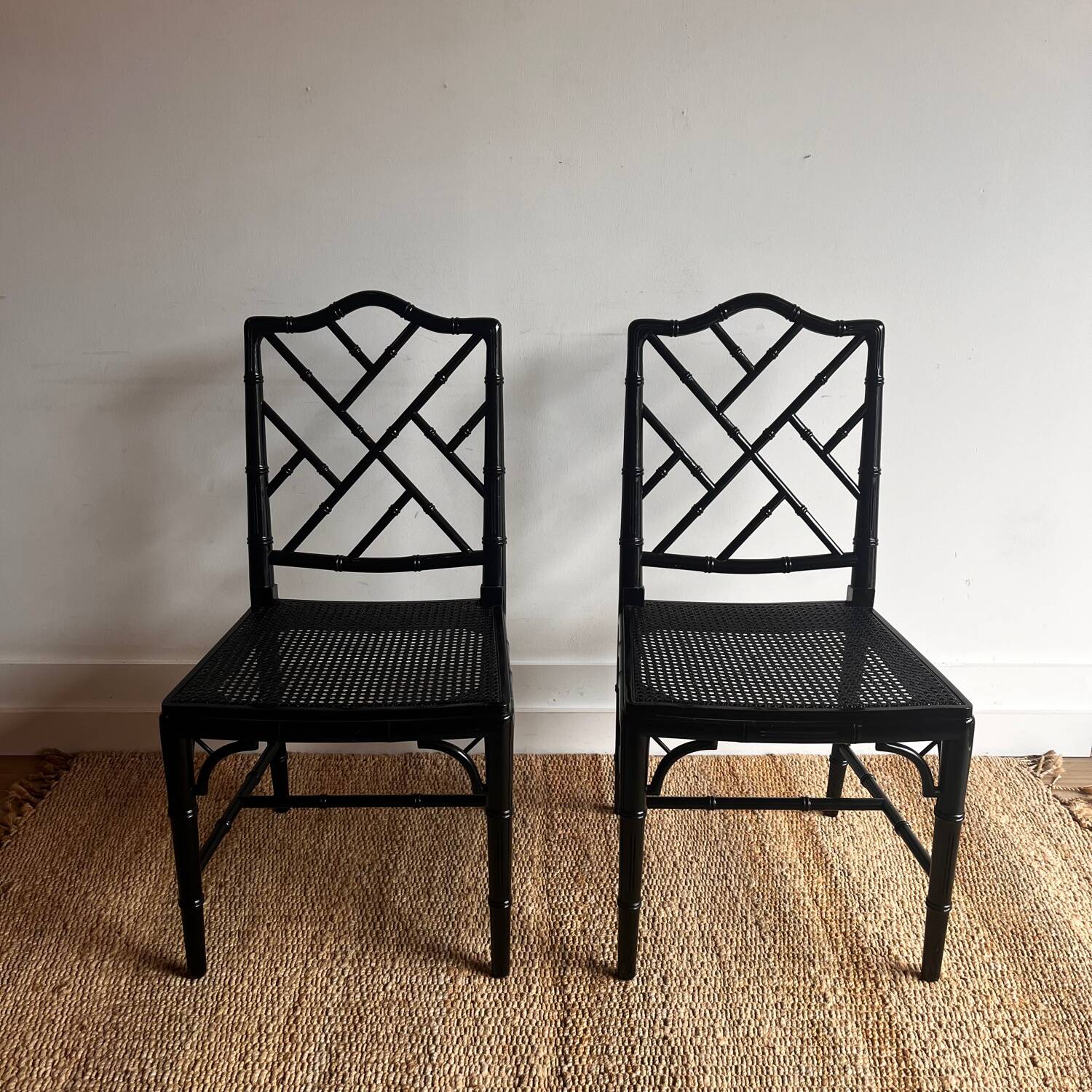 2 Chippendale chairs "Faux bamboo"