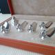 Box of 6 zoomorphic knife holders in silver metal Saint Hilaire