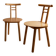 Light Wood Vintage Chair - 1980s Italian Minimalist, Japanese-Inspired, Solid Wood, Batch of 2