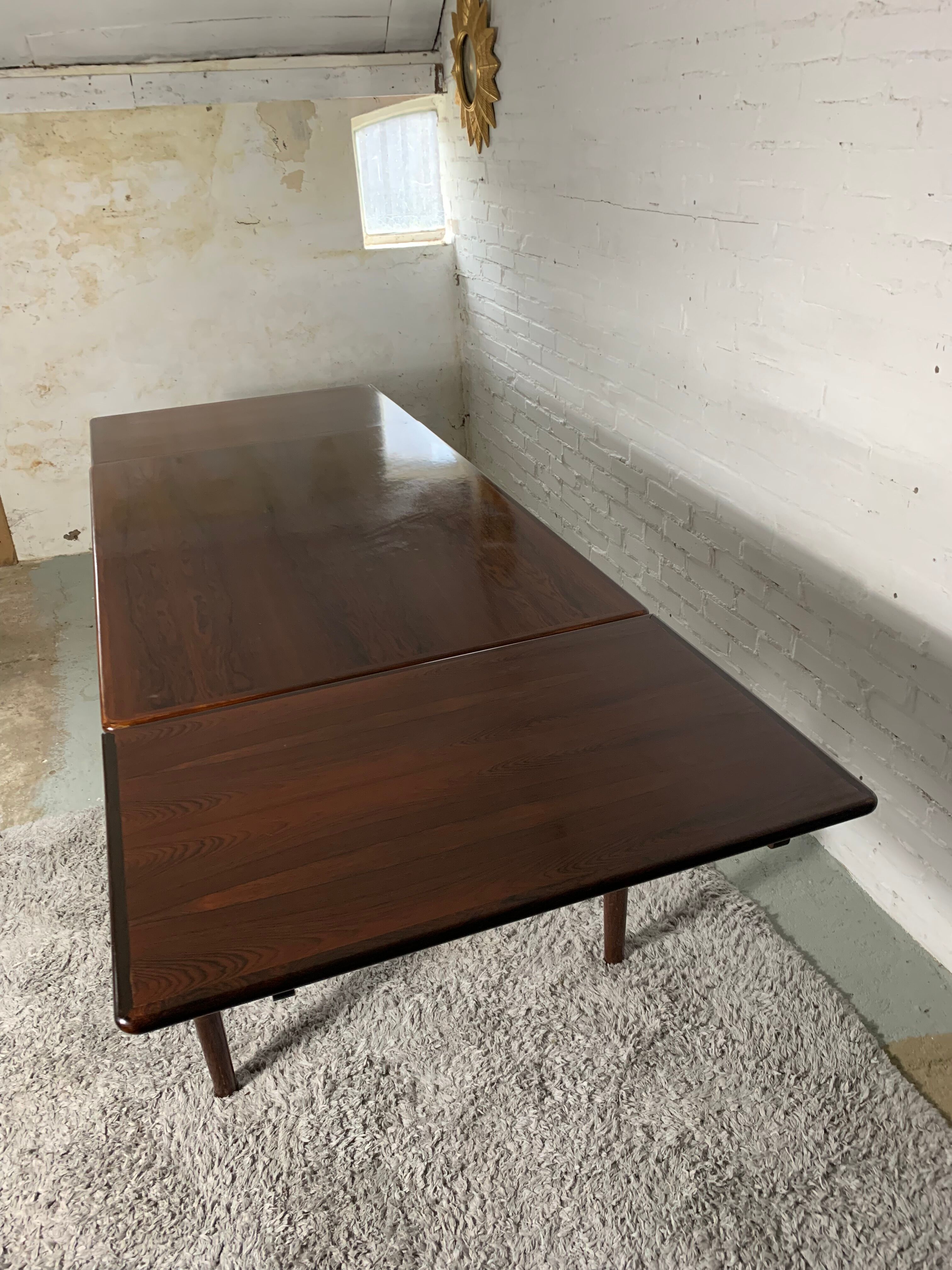 Danish rosewood dining table with extensions, 1960s