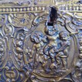 Old wooden box/casket covered with brass