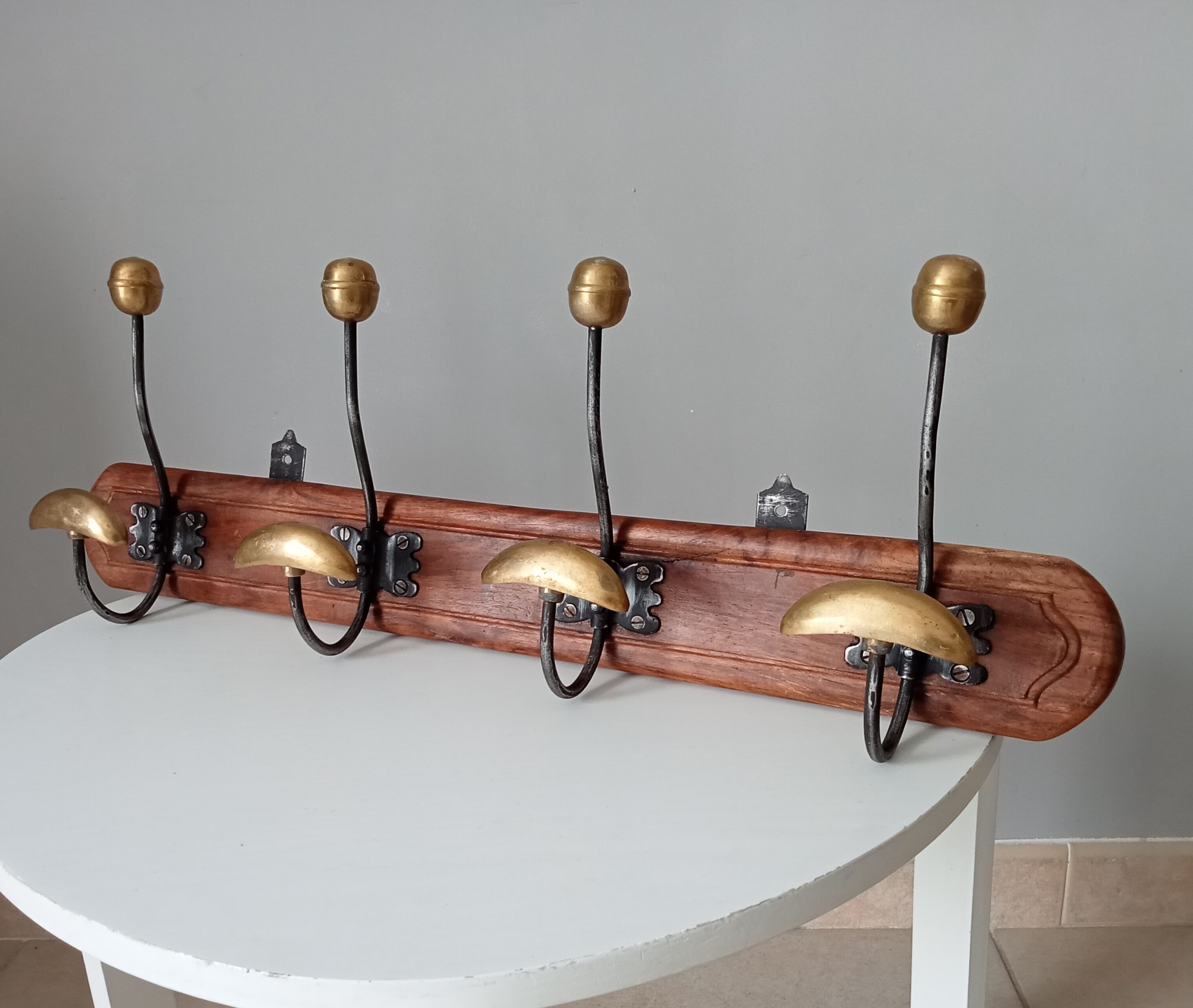 Old coat rack in solid brass