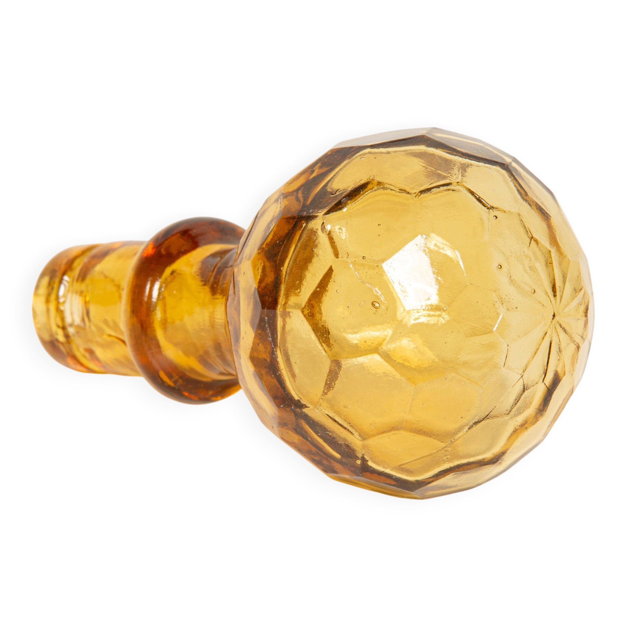 Mid-century yellow glass bottle with stopper, Italy, 1960s