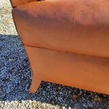 Club armchair in brown leather art deco 1930