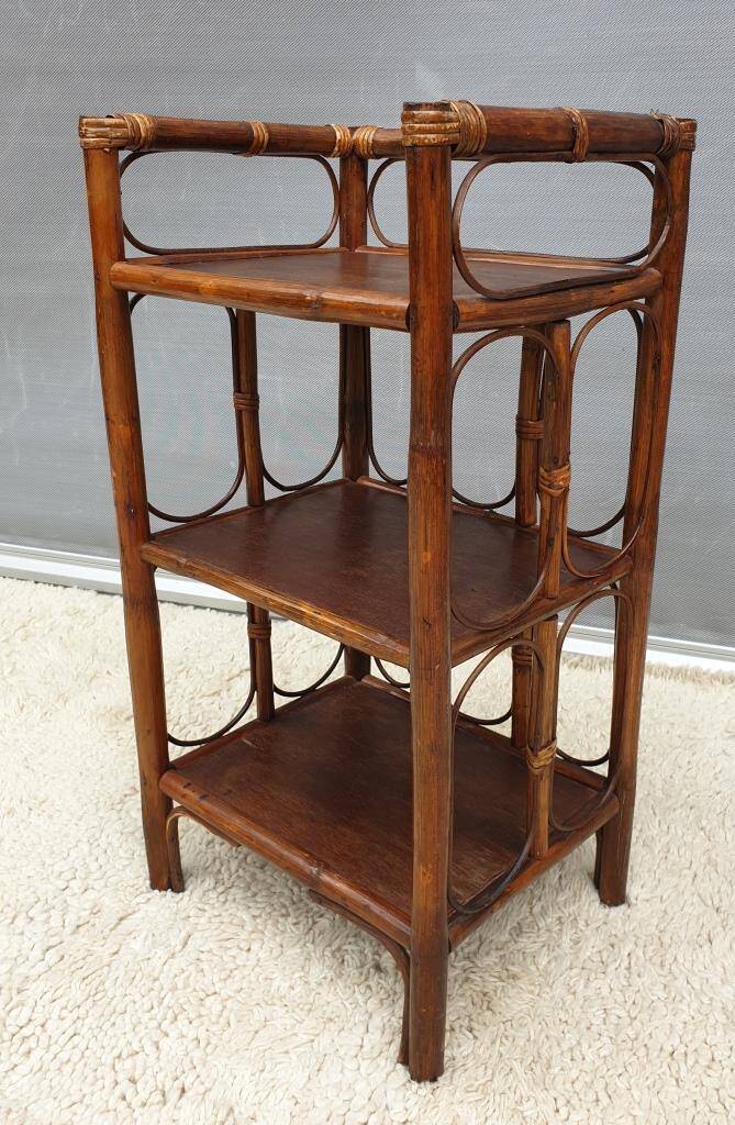 Rattan shelving unit