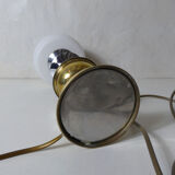 Lampe champignon argent laiton pate de verre