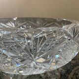 Large vintage pocket tray or ashtray in chiseled Bohemian crystal