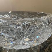 Large vintage pocket tray or ashtray in chiseled Bohemian crystal