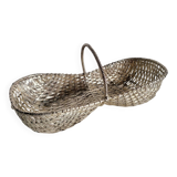 Woven silver-plated metal basket