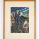 Gouache illustration dramatic art signed Masqueliez 1956